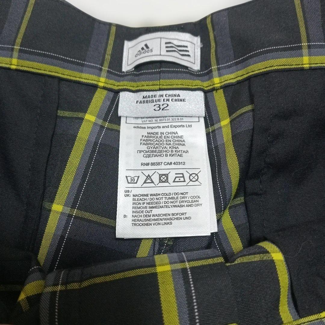 新品未使用/残1点/adidas/チェック柄/ショートパンツ/32/ゴルフパンツ