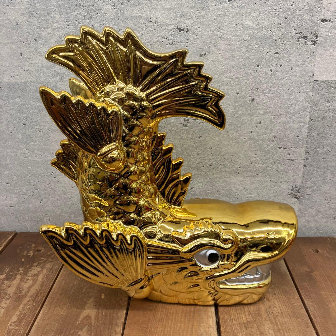 レトロ 陶器製 金のシャチホコ 金鯱 名古屋城 天守閣 守り神 縁起物 置物