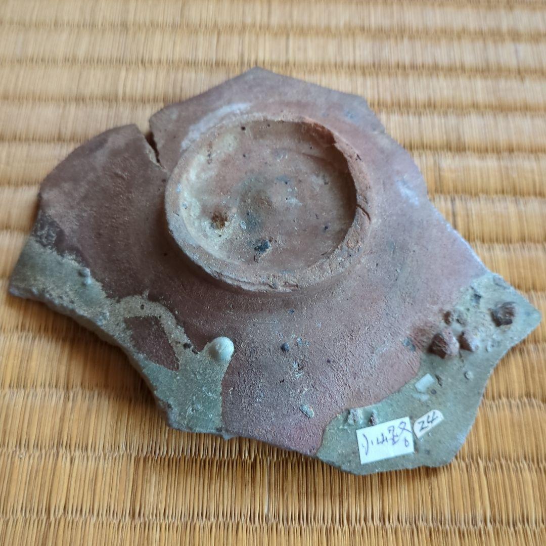 抽象模様の陶器作品 約13cm 古唐津の陶片　小山路窯発掘品