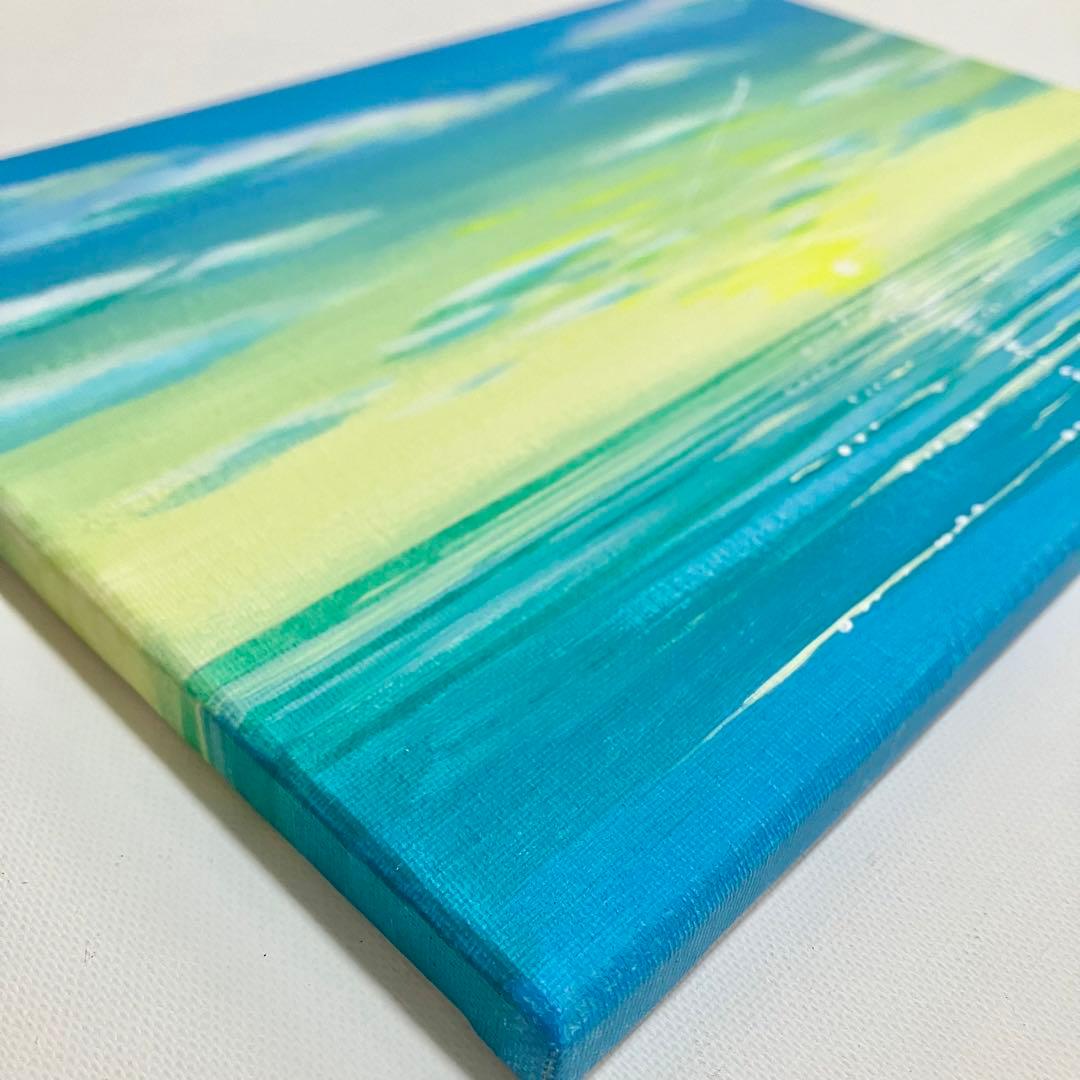 sunrise＊4号キャンバス　絵画　原画　風景画　海　空　夏　朝日　夕日
