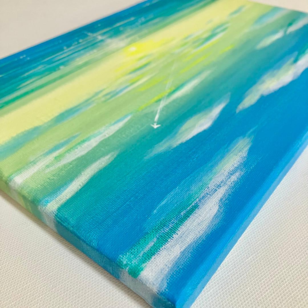 sunrise＊4号キャンバス　絵画　原画　風景画　海　空　夏　朝日　夕日