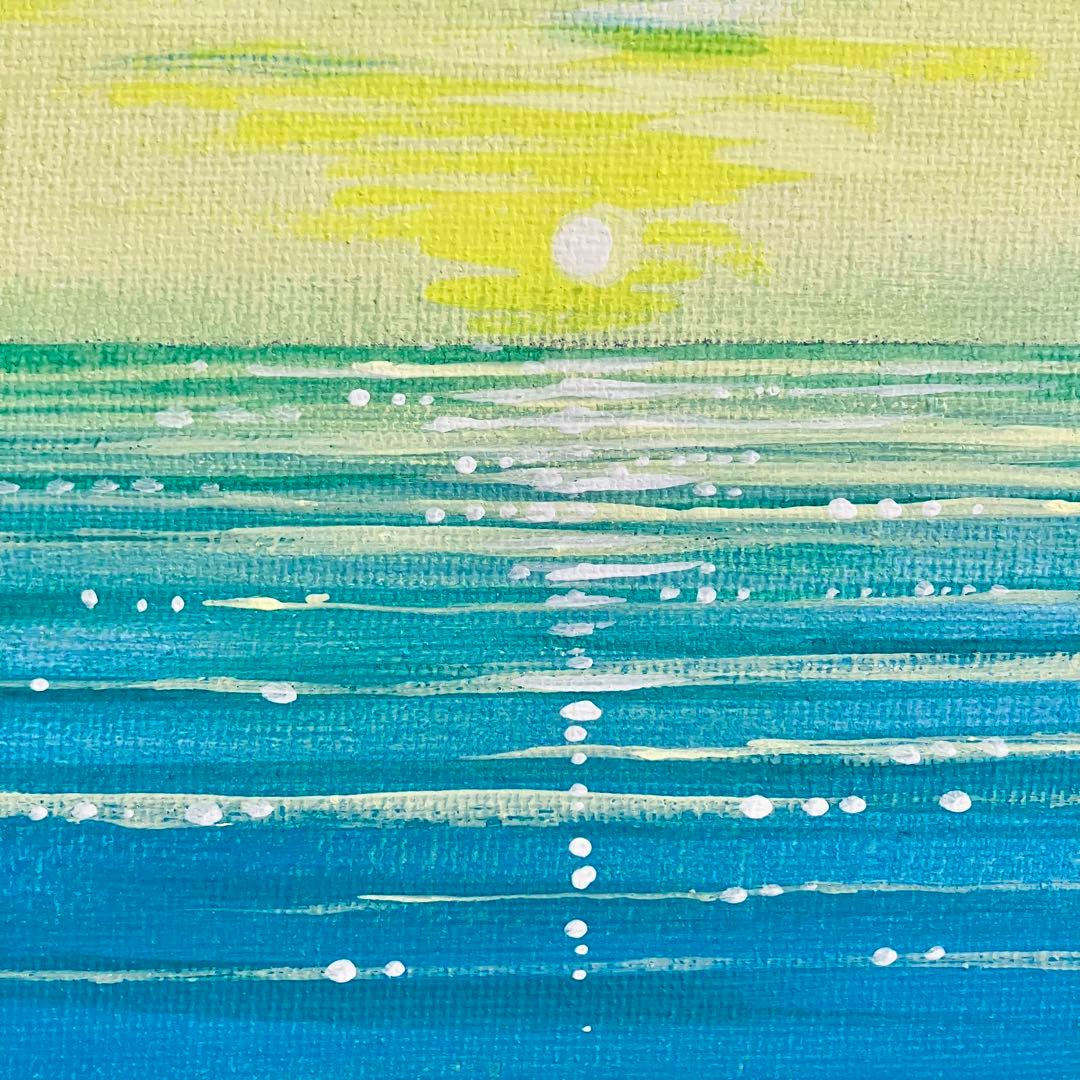 sunrise＊4号キャンバス　絵画　原画　風景画　海　空　夏　朝日　夕日