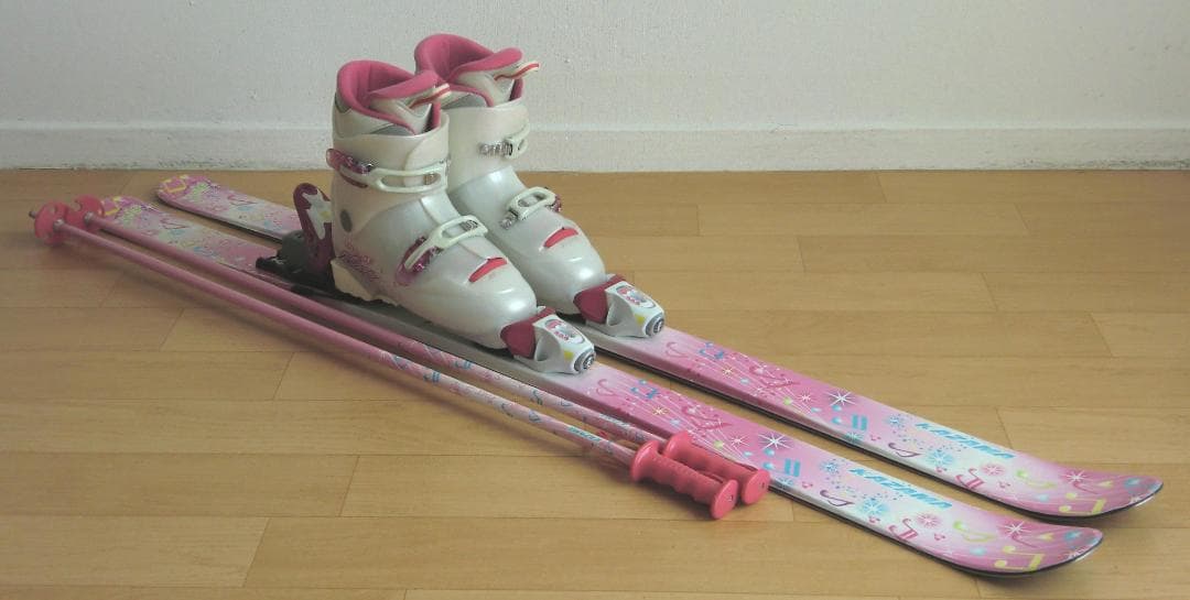 ■■送料無料■KAZAMA■ジュニア用スキーセット■板136靴24■WAX済■■