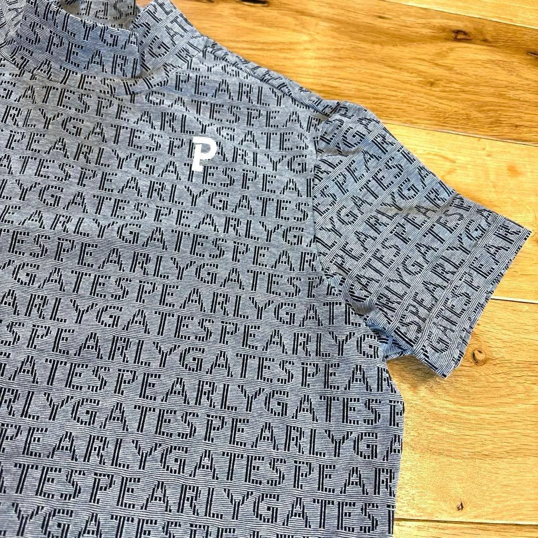 PEARLY GATESパーリーゲイツ★かわいい総ロゴ モックネックシャツ★0