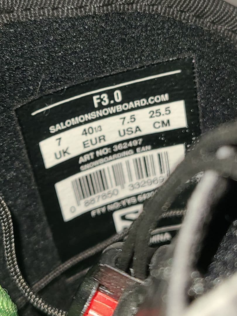 サロモン SALOMON F3.0 25.5cm スノーボードブーツ