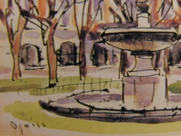 荻須高徳、巴里風景＃3 -ヴォージュ広場-、希少画集画、新品額装付