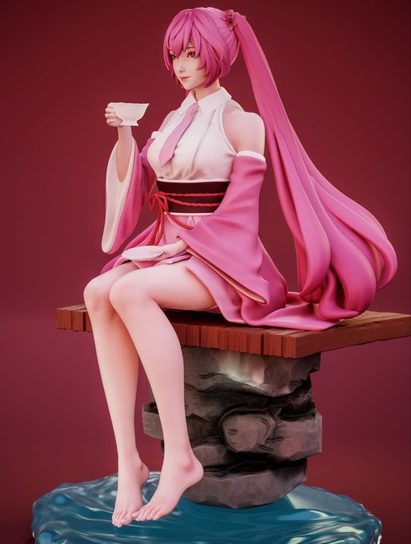 初音ミク　ガレージキット　未塗装未組立　フィギュア　美女　1/7