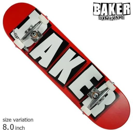 BAKER スケートボード 8.0インチ レッド ①