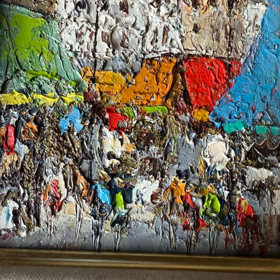 渡部ひでき　パリの街角　油彩画