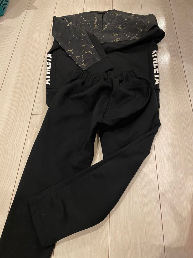 ATHLETA 防風スウェットセット 140サイズ ブラック/グレー