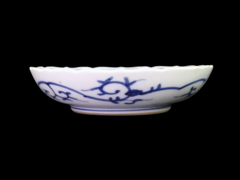 大聖寺伊万里　金襴手　青海波に牡丹の図　４寸皿　５枚　B205AS-CZe