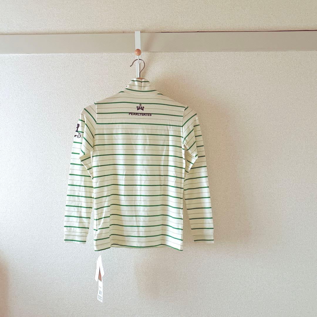 パーリーゲイツ モックネック グリーン あったか素材 ボーダー 緑 0 新品