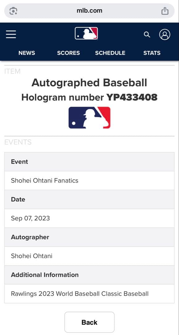 大谷翔平直筆サイン入り2023年WBC公式ボール