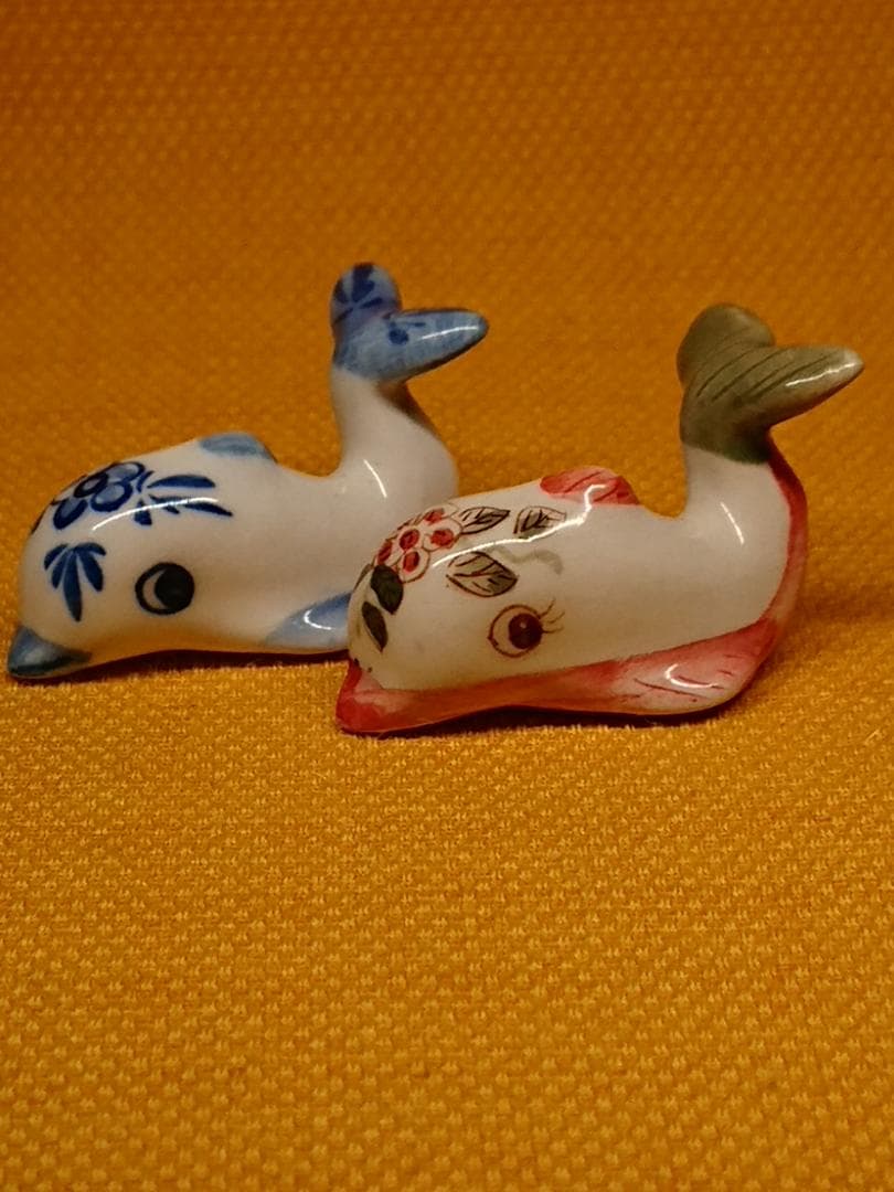 サカナ　魚　イルカ　クジラ　陶器　置物　インテリア　工芸品　美術品　A2977