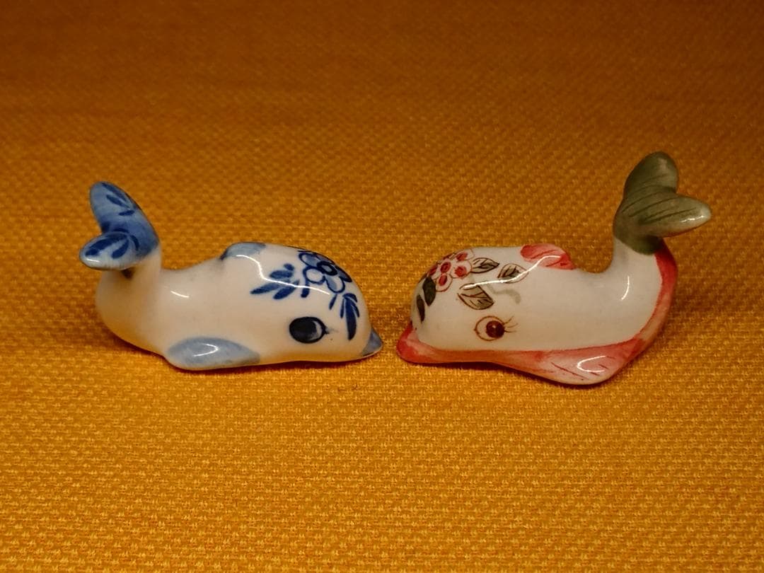 サカナ　魚　イルカ　クジラ　陶器　置物　インテリア　工芸品　美術品　A2977