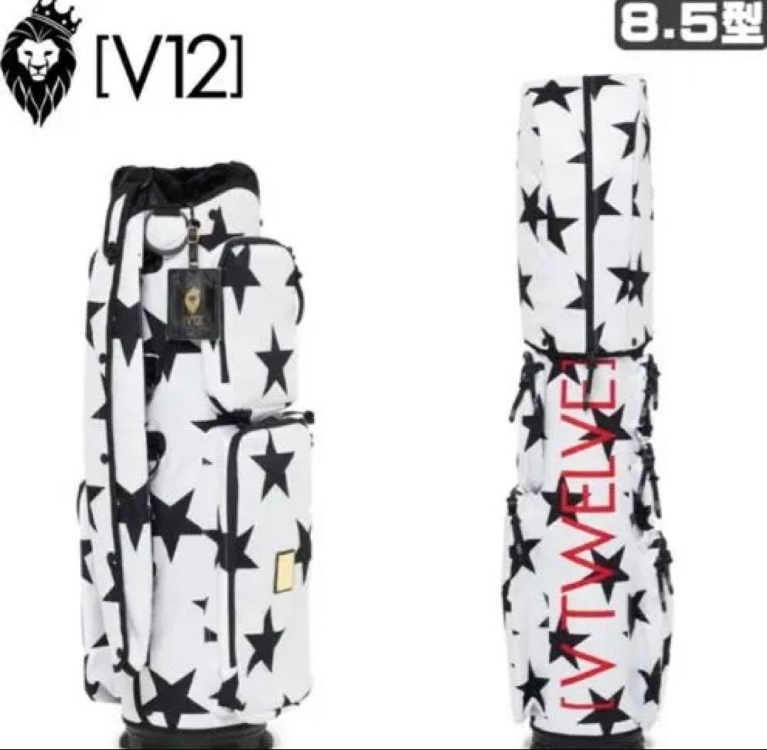 MYTWELVE V12 ゴルフバッグ 8.5型 白星柄