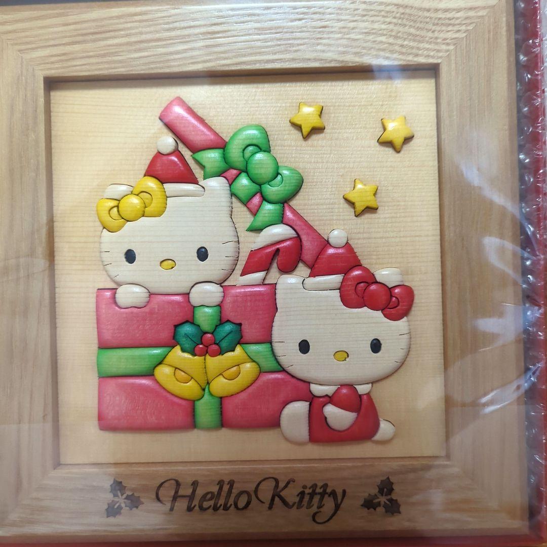 サンリオ ピュア グラフト ハローキティ 額縁ブロック　北見木材 2007 新品