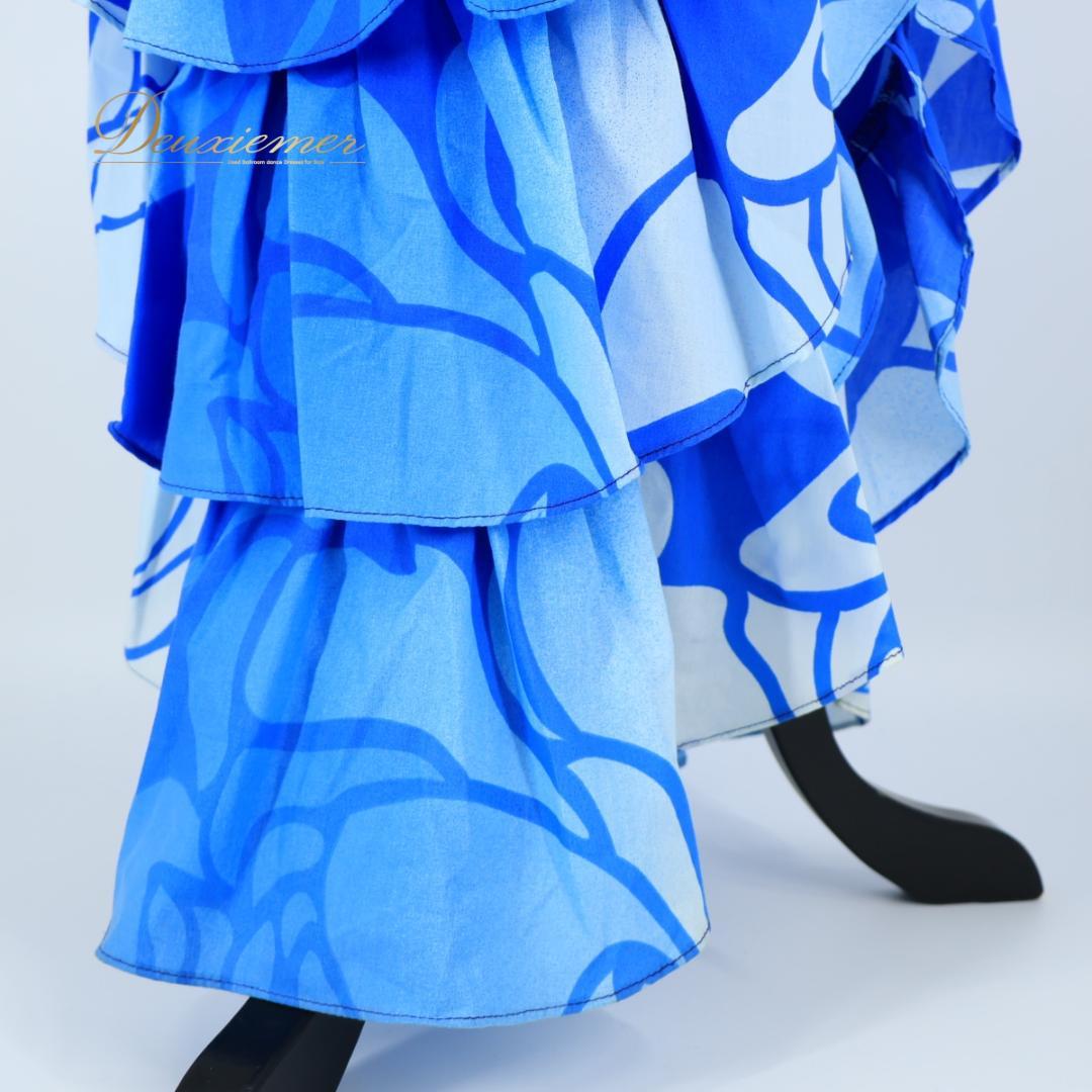 【ハワイ製 フラダンス衣装】ブルー CC Fashions ワンピース 青 水色