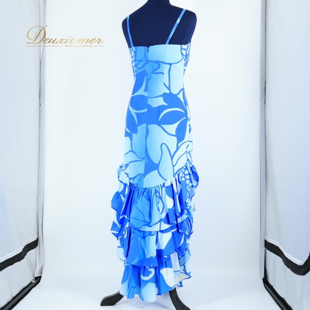 【ハワイ製 フラダンス衣装】ブルー CC Fashions ワンピース 青 水色