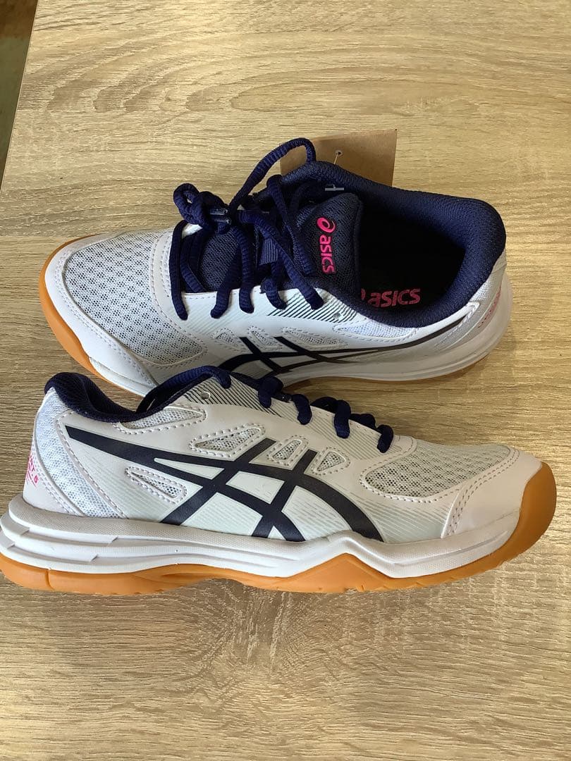 アシックス asics バレーボールシューズ jr 22㎝ 紺ピンク 箱無し