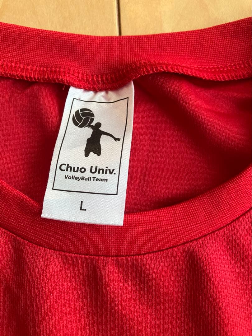 中央大学　バレーボール部　ウォームアップウェア　Tシャツ　バレーボール　赤