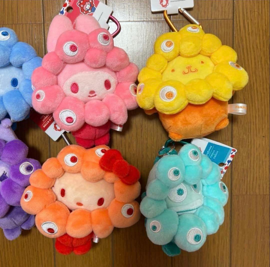 サンリオ　推しカラーミャクミャクカラビナ付ぬいぐるみBC 全7種セット