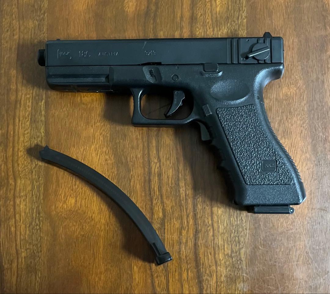 東京マルイ　カスタム品　グロック　G18C 電ブロ　サイレンサーアダプター付き