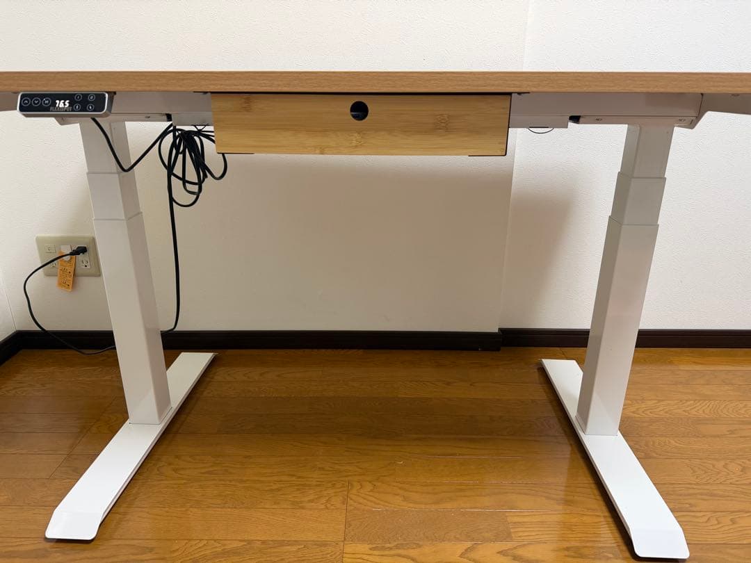 FLEXISPOT E7昇降デスク 木目調天板付き 引き出し付き