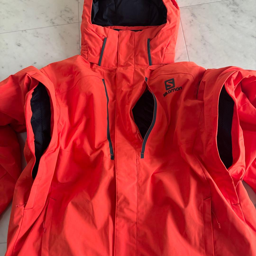 美品 salomon サロモン スキーウェア ジャケット 中綿 オレンジ L