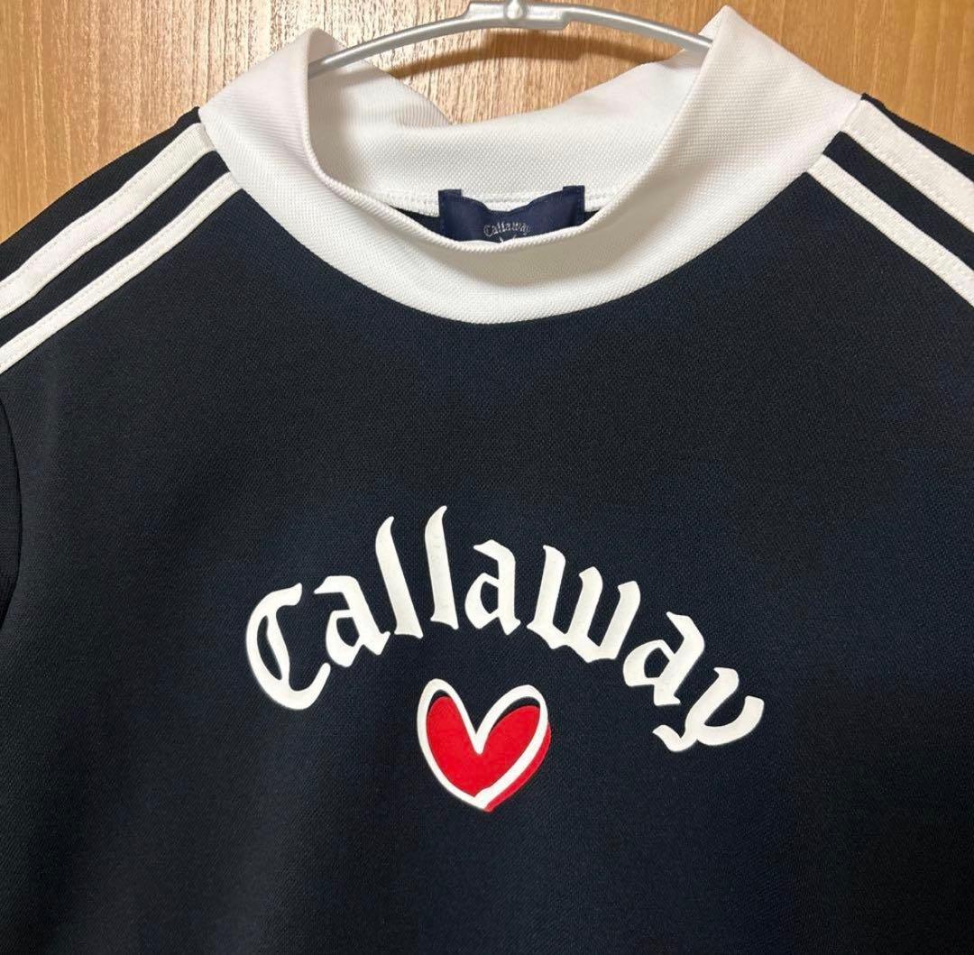 新品♥ラブCallaway ブラック Lモックネックシャツ LOVEキャロウェイ