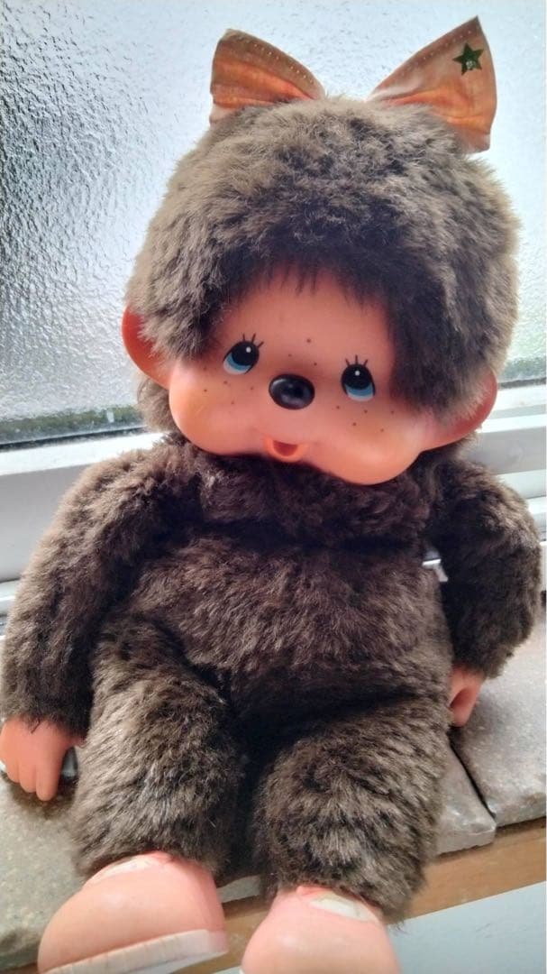 【昭和レトロ】モンチッチ セキグチ 1974年 日本製 リボン付き 美品