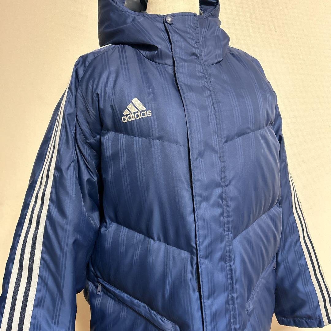 【SALE中】美品✨ adidas ネイビー ストライプ ベンチコート M