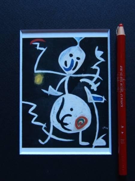 ジョアン・ミロ、WOMAN BIRD、希少画集画、新品額装付