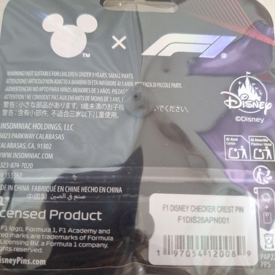 新品Disney Mickey × F1 コラボ ピンバッジ　CHECKER柄
