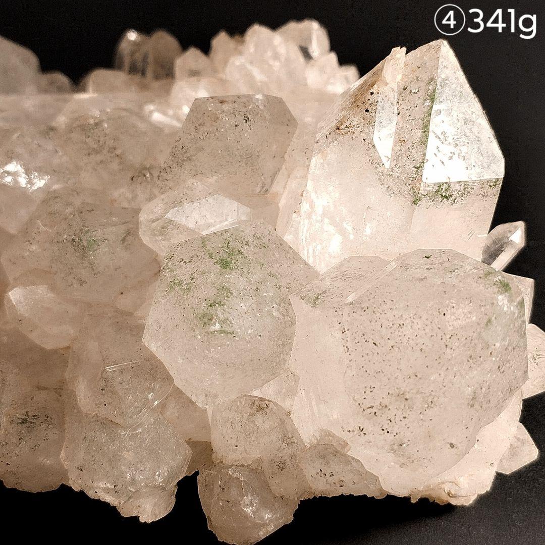 ④マニカラン水晶 クラスター原石 ピンクマニカラン グリーンファントム 貫入水晶