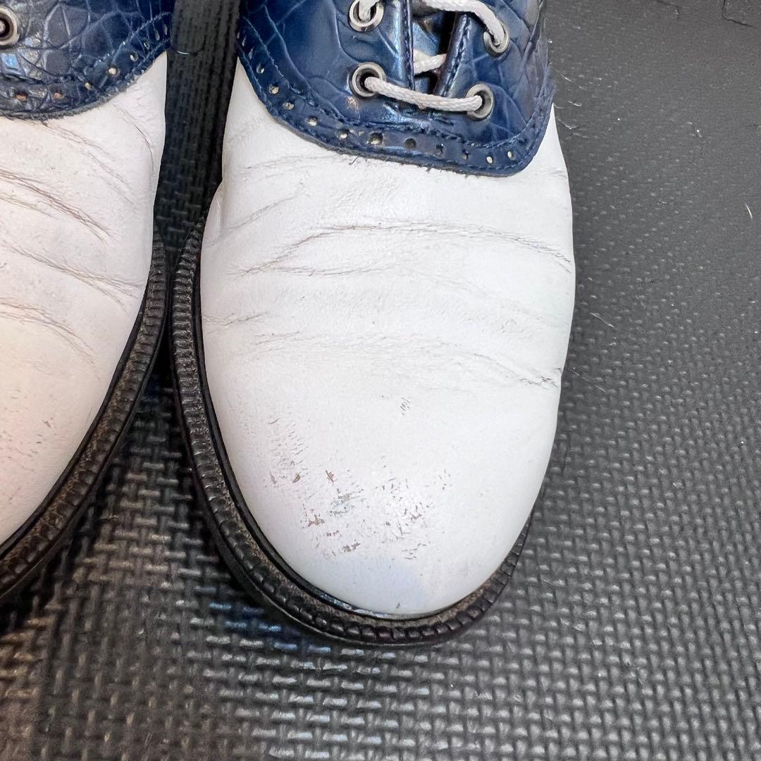 希少 天然皮革 最上位モデル icon FootJoy ゴルフシューズ ネイビー