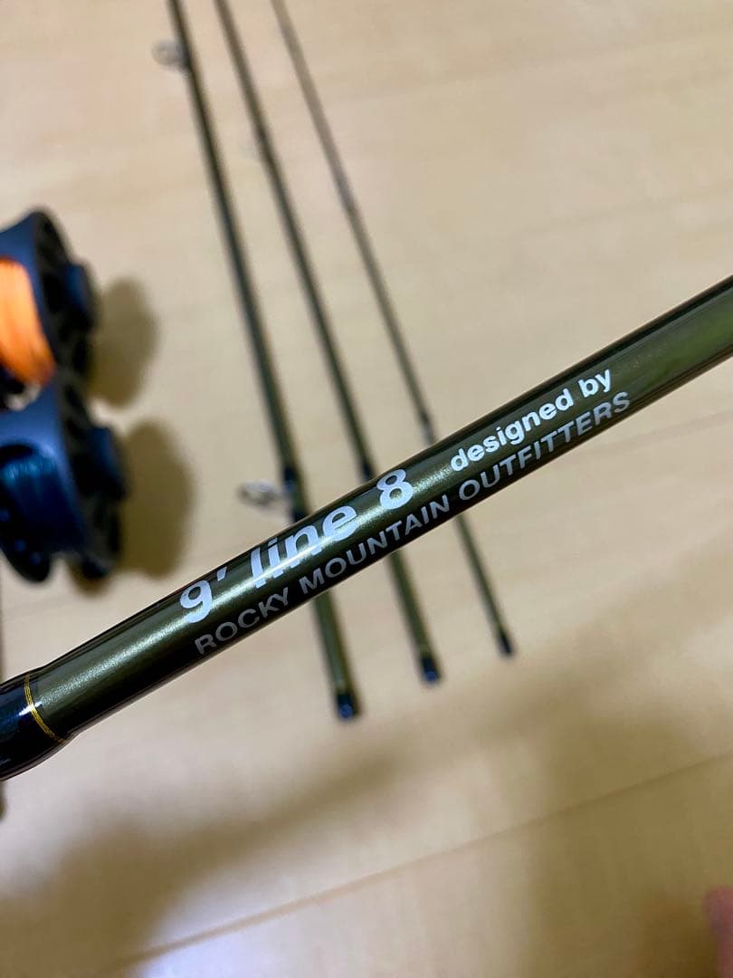 フライフィッシング　入門セット 9ft line8ロッド　リール2個
