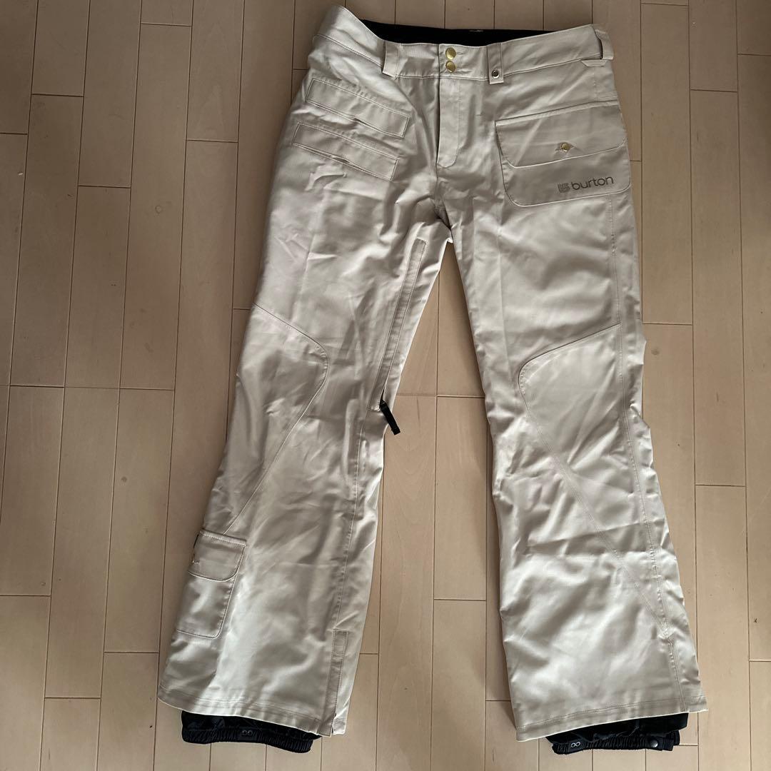 【美品】Burton バートン スノーボード パンツ ベージュ フレア ポーチ付