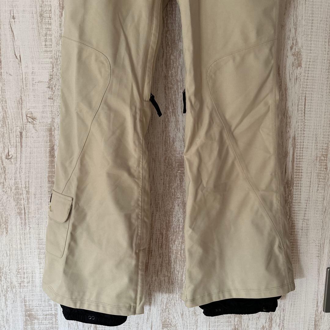 【美品】Burton バートン スノーボード パンツ ベージュ フレア ポーチ付