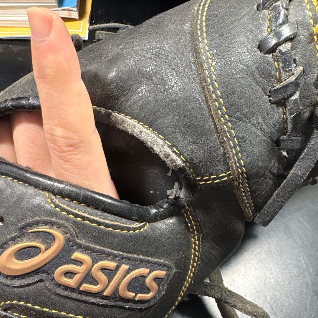 asics 軟式グローブ 黒