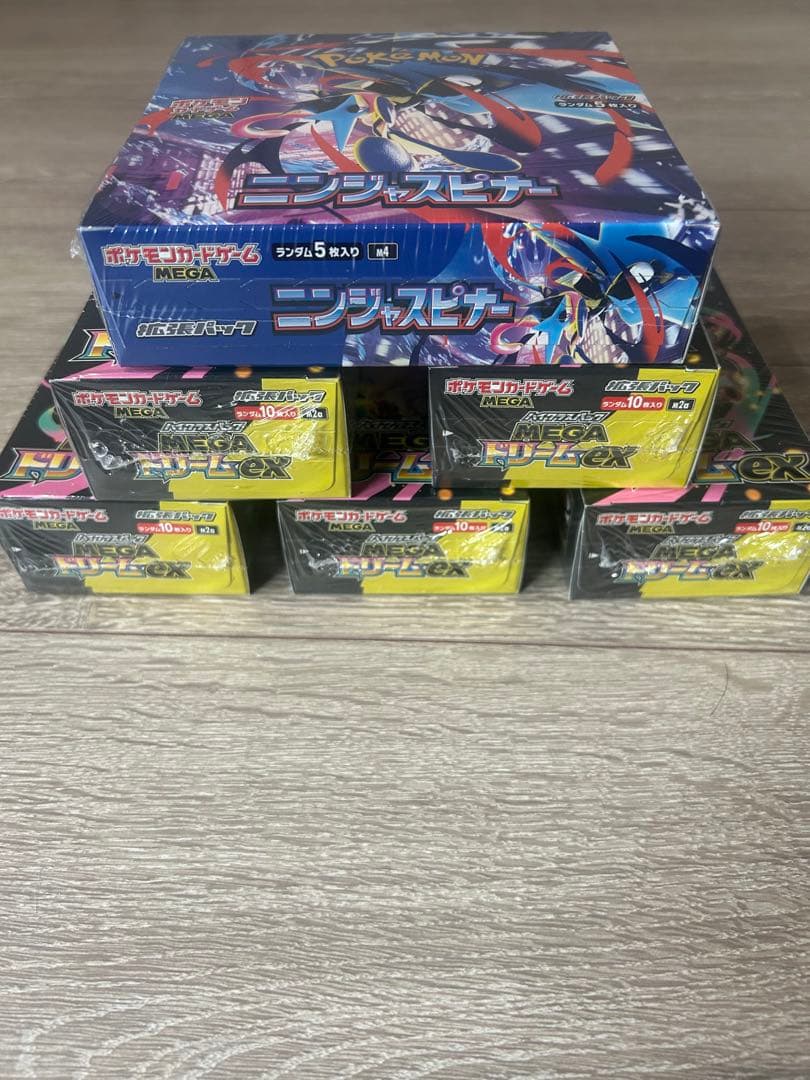 ポケモンカード6ボックスシュリンク付き メガドリームex.ニンジャスピナー
