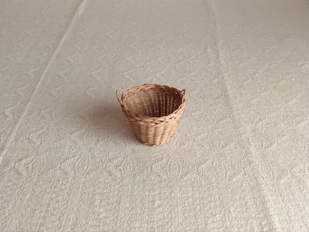 【ひまわりさま】small basket ❀ 両側 持ち手の * バスケット
