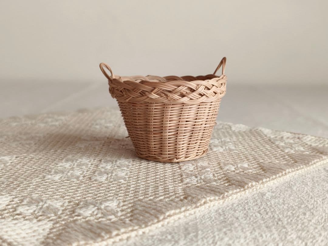 【ひまわりさま】small basket ❀ 両側 持ち手の * バスケット