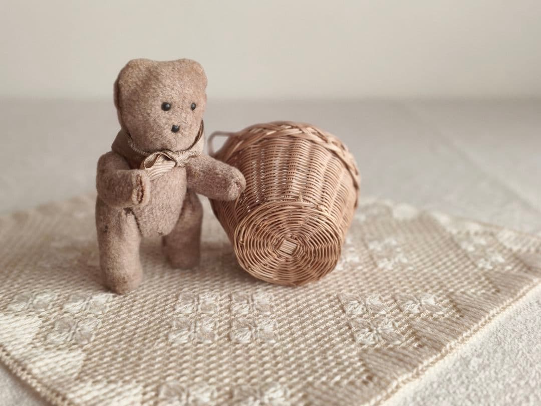 【ひまわりさま】small basket ❀ 両側 持ち手の * バスケット