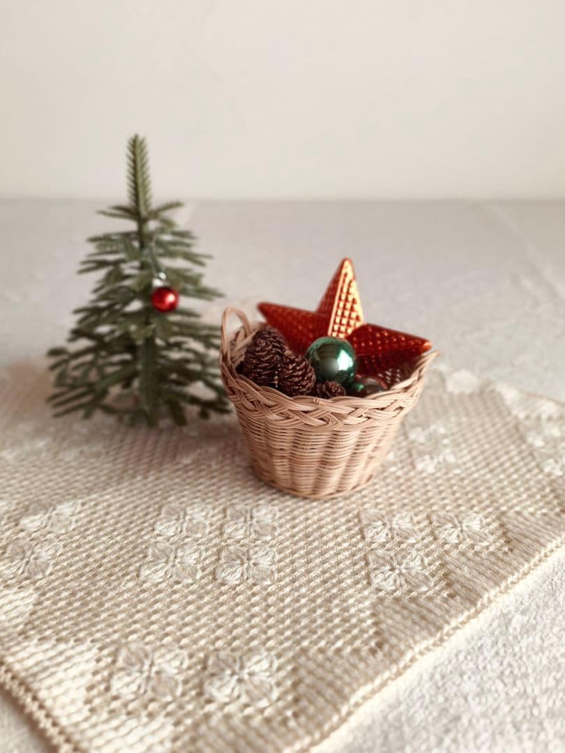 【ひまわりさま】small basket ❀ 両側 持ち手の * バスケット