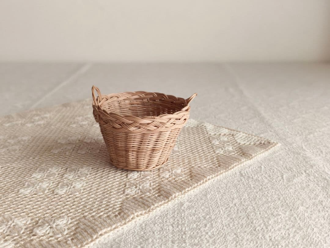 【ひまわりさま】small basket ❀ 両側 持ち手の * バスケット
