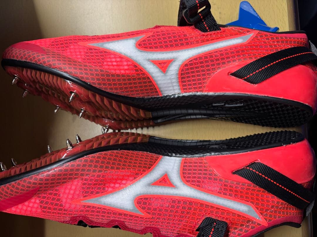Mizuno X Blast Elite 3、27.5cm赤色、ピン回し付き