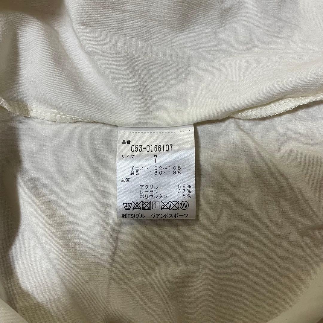 美品　PEARLY GATES 長袖ハーフジップT アイボリー 7[3L]
