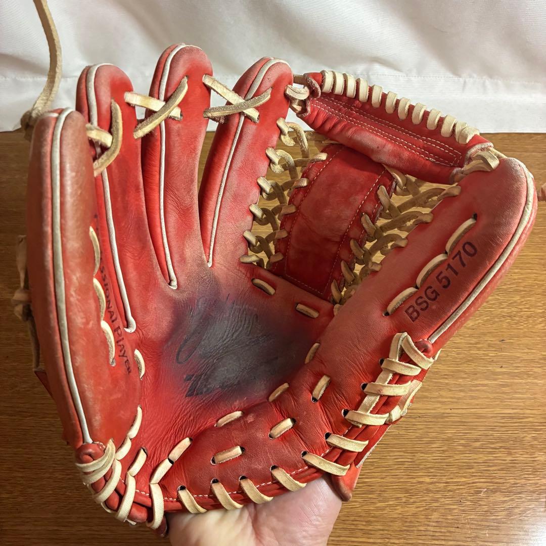 ZETT オーダー 一般軟式 グローブ グラブ 内野 左投げ 良品 日本製 刺繍