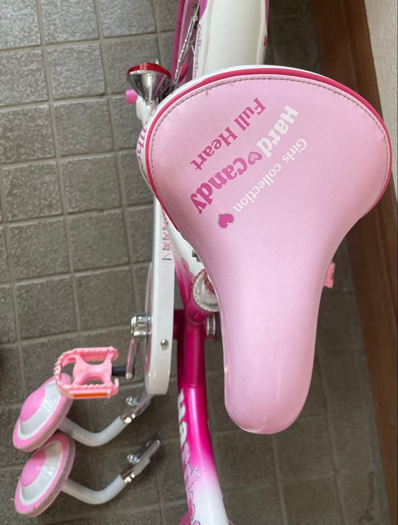 ハートキャンディ　女の子　補助輪付自転車 ピンク　紫　16インチ